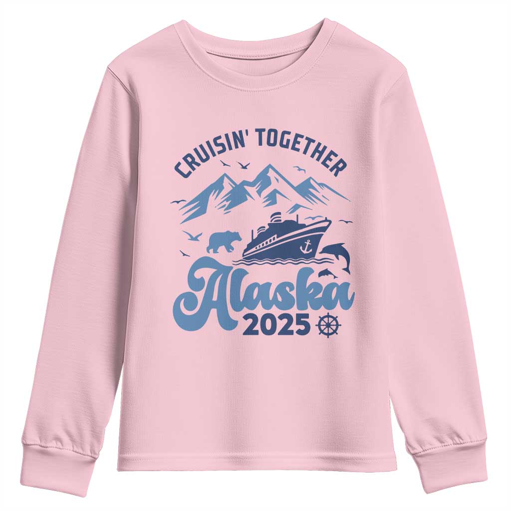Alaska Cruise Youth Sweatshirt Cruisin Together Matching Family Cruise 2025 - Wonder Print Shop