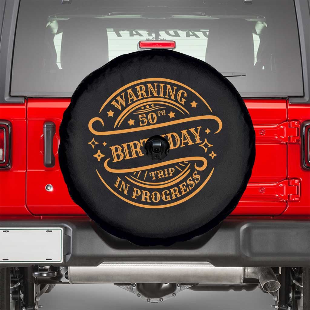 50th Birthday Trip Spare Tire Cover Retro Funny Milestone Vacation - Wonder Print Shop