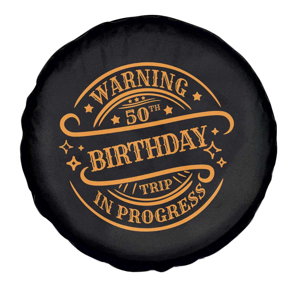 50th Birthday Trip Spare Tire Cover Retro Funny Milestone Vacation - Wonder Print Shop