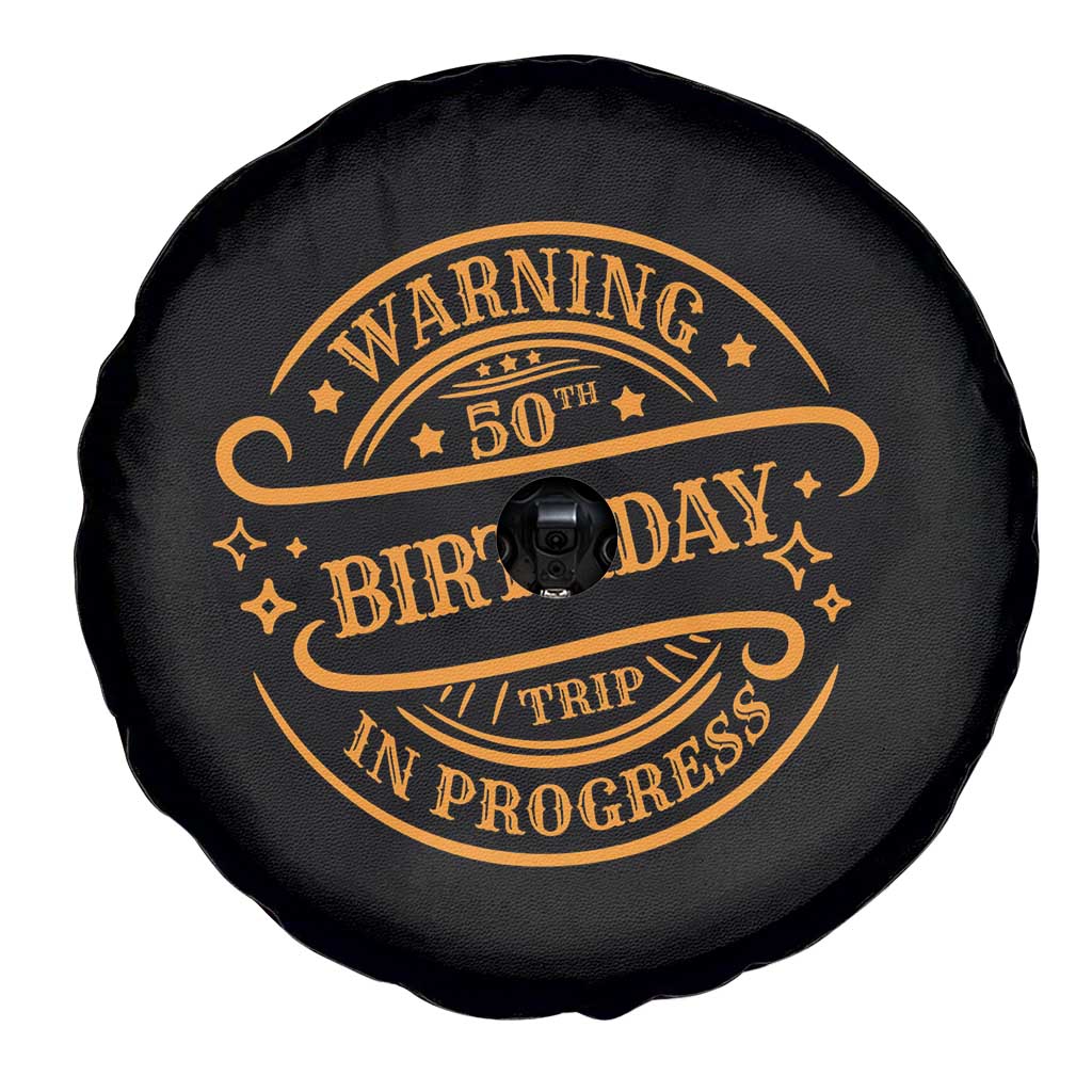 50th Birthday Trip Spare Tire Cover Retro Funny Milestone Vacation - Wonder Print Shop