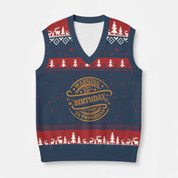 50th Birthday Trip V-Neck Knit Sweater Vest Retro Funny Milestone Vacation - Wonder Print Shop