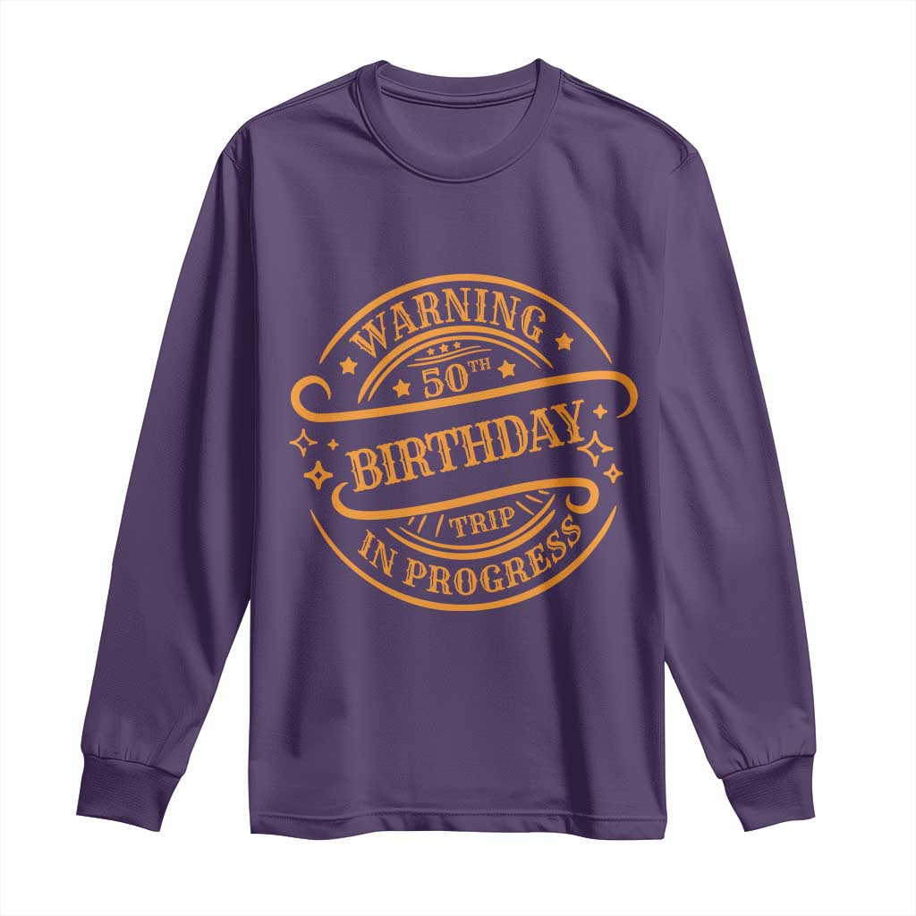 50th Birthday Trip Long Sleeve Shirt Retro Funny Milestone Vacation - Wonder Print Shop