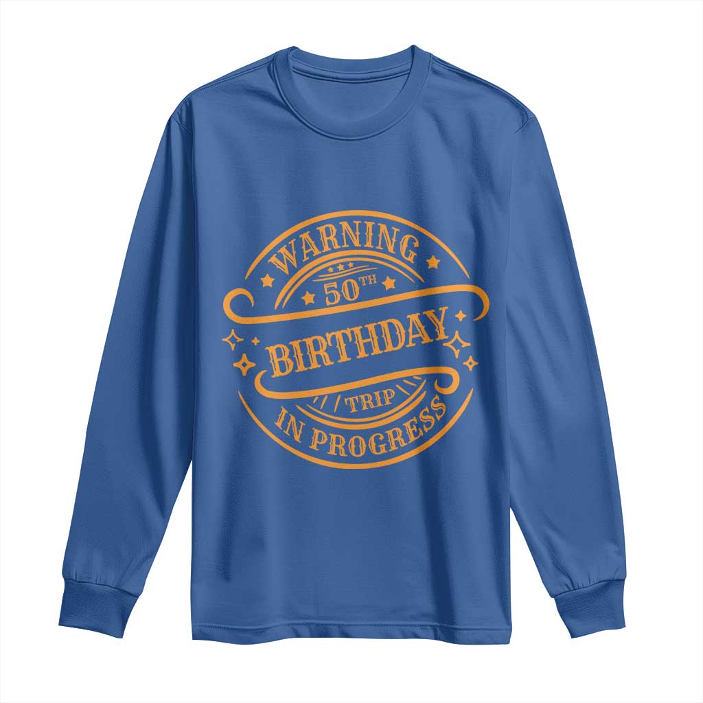50th Birthday Trip Long Sleeve Shirt Retro Funny Milestone Vacation - Wonder Print Shop