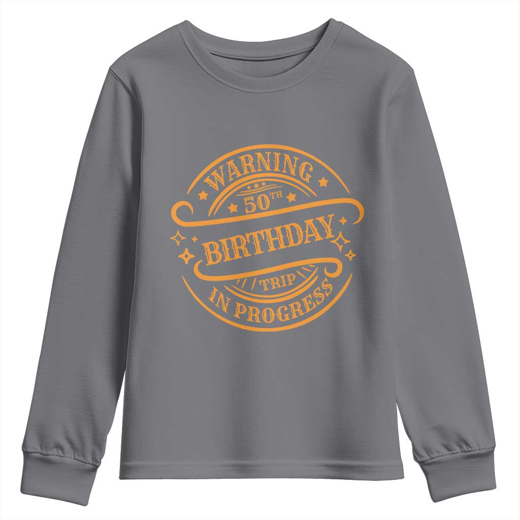 50th Birthday Trip Youth Sweatshirt Retro Funny Milestone Vacation - Wonder Print Shop