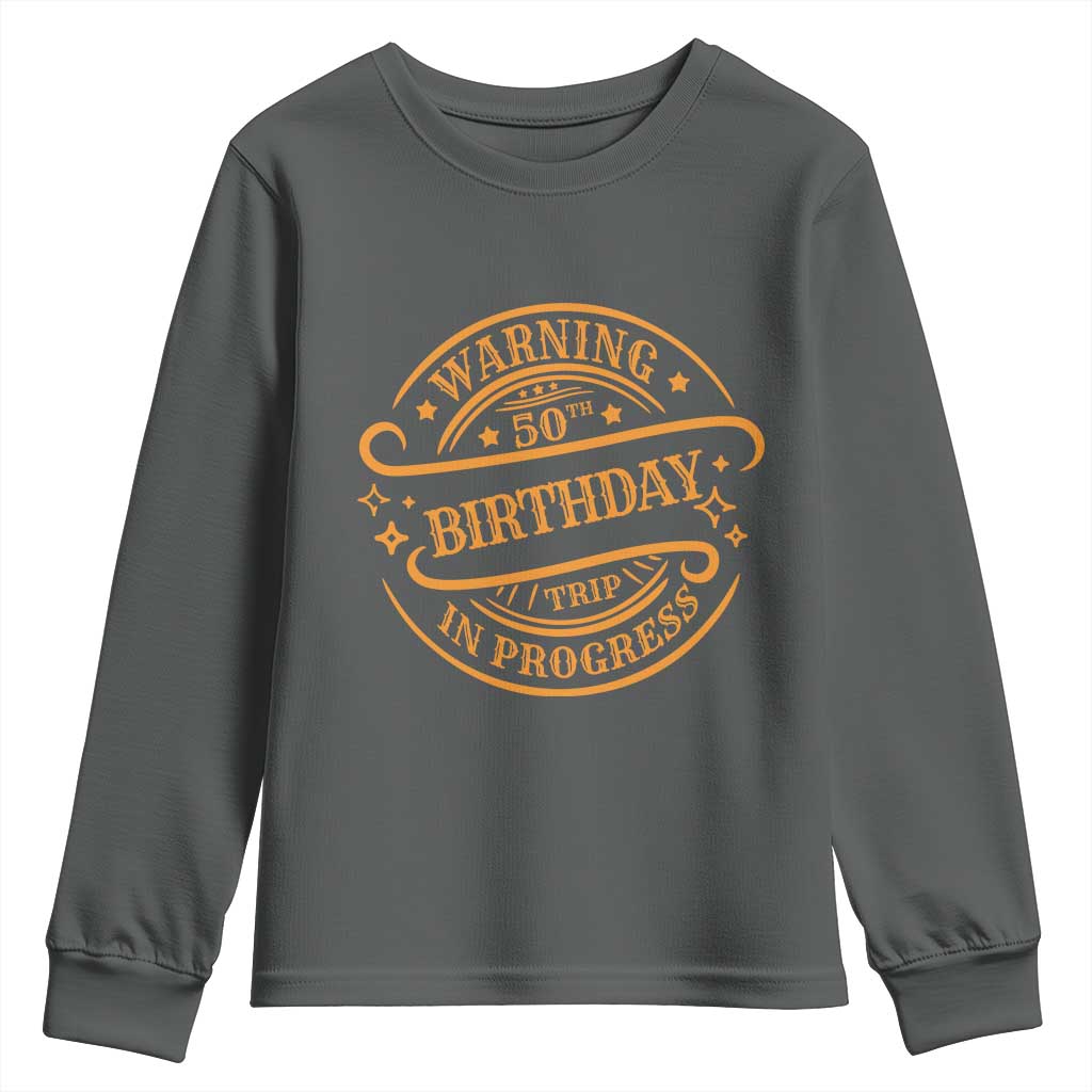 50th Birthday Trip Youth Sweatshirt Retro Funny Milestone Vacation - Wonder Print Shop