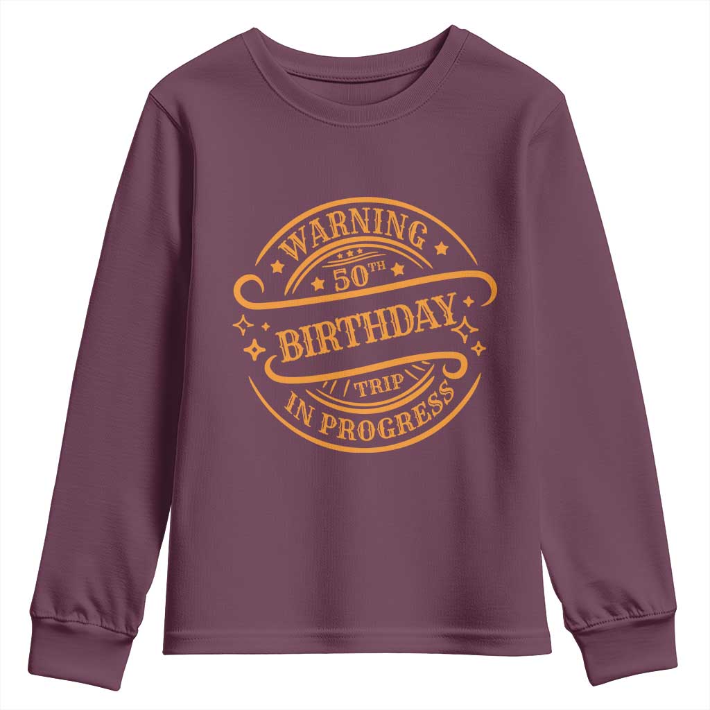 50th Birthday Trip Youth Sweatshirt Retro Funny Milestone Vacation - Wonder Print Shop