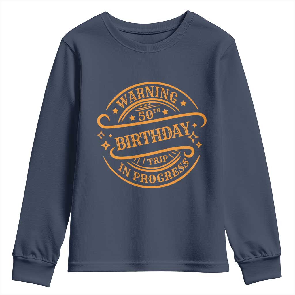 50th Birthday Trip Youth Sweatshirt Retro Funny Milestone Vacation - Wonder Print Shop