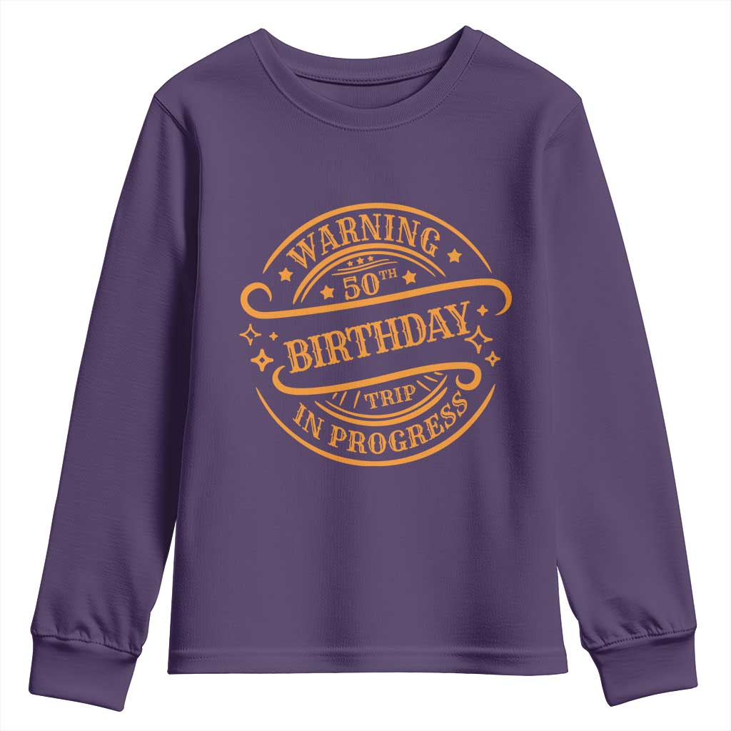 50th Birthday Trip Youth Sweatshirt Retro Funny Milestone Vacation - Wonder Print Shop