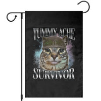 Tummy Ache Survivor Cat Meme Garden Flag Vintage 90s Graphic Funny Stomach Issues Bootleg - Wonder Print Shop