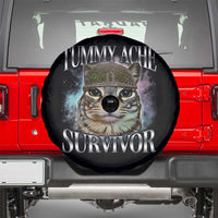 Tummy Ache Survivor Cat Meme Spare Tire Cover Vintage 90s Graphic Funny Stomach Issues Bootleg - Wonder Print Shop