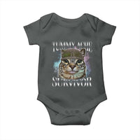 Tummy Ache Survivor Cat Meme Baby Onesie Vintage 90s Graphic Funny Stomach Issues Bootleg - Wonder Print Shop