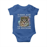 Tummy Ache Survivor Cat Meme Baby Onesie Vintage 90s Graphic Funny Stomach Issues Bootleg - Wonder Print Shop