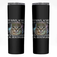 Tummy Ache Survivor Cat Meme Skinny Tumbler Vintage 90s Graphic Funny Stomach Issues Bootleg - Wonder Print Shop