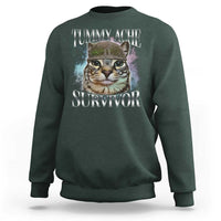 Tummy Ache Survivor Cat Meme Sweatshirt Vintage 90s Graphic Funny Stomach Issues Bootleg - Wonder Print Shop