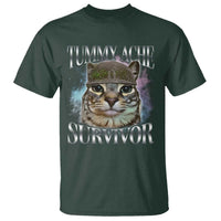 Tummy Ache Survivor Cat Meme T Shirt Vintage 90s Graphic Funny Stomach Issues Bootleg - Wonder Print Shop