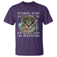 Tummy Ache Survivor Cat Meme T Shirt Vintage 90s Graphic Funny Stomach Issues Bootleg - Wonder Print Shop