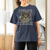Tummy Ache Survivor Cat Meme T Shirt For Women Vintage 90s Graphic Funny Stomach Issues Bootleg - Wonder Print Shop