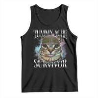 Tummy Ache Survivor Cat Meme Tank Top Vintage 90s Graphic Funny Stomach Issues Bootleg - Wonder Print Shop