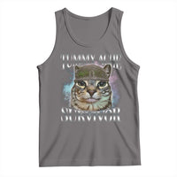Tummy Ache Survivor Cat Meme Tank Top Vintage 90s Graphic Funny Stomach Issues Bootleg - Wonder Print Shop