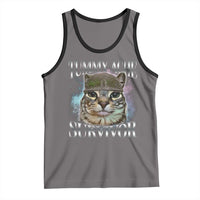 Tummy Ache Survivor Cat Meme Tank Top Vintage 90s Graphic Funny Stomach Issues Bootleg - Wonder Print Shop