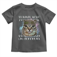 Tummy Ache Survivor Cat Meme Toddler T Shirt Vintage 90s Graphic Funny Stomach Issues Bootleg - Wonder Print Shop