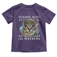 Tummy Ache Survivor Cat Meme Toddler T Shirt Vintage 90s Graphic Funny Stomach Issues Bootleg - Wonder Print Shop