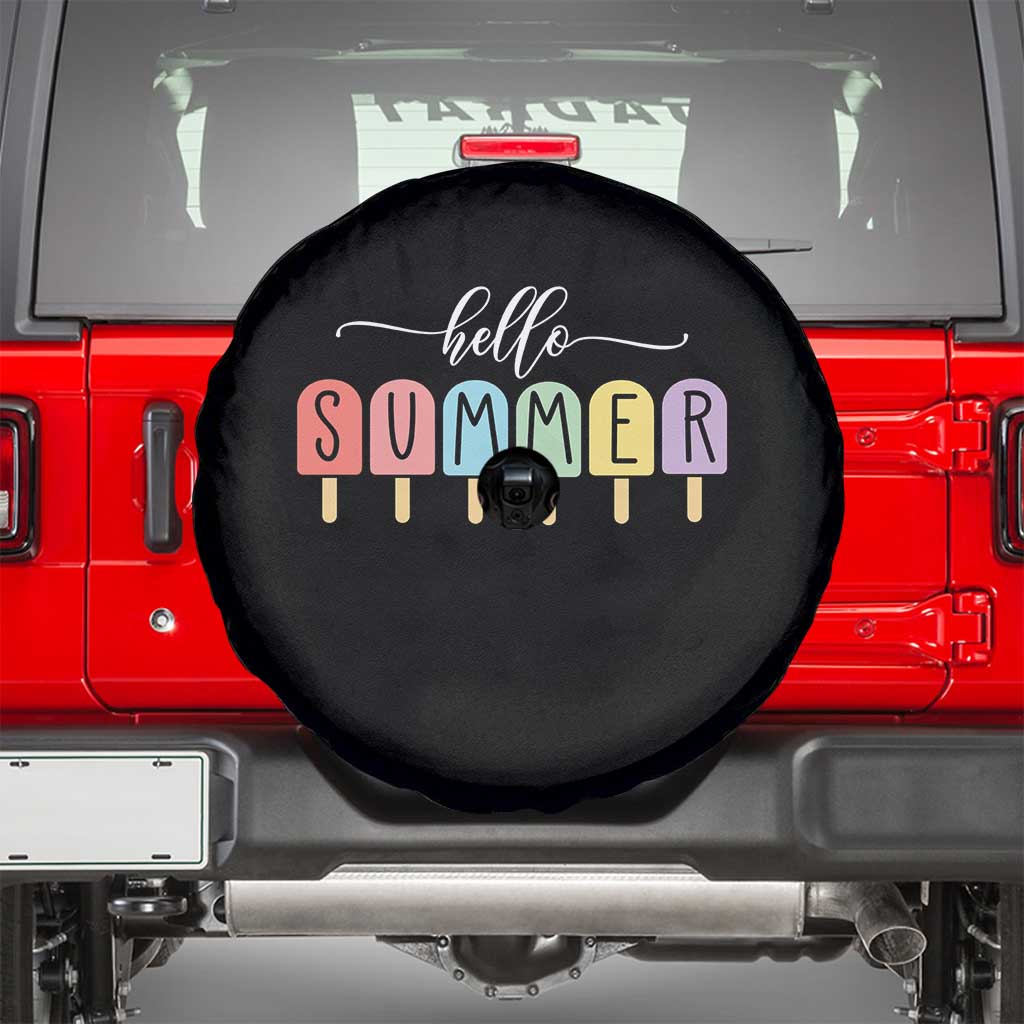 Hello Summer Vacation Ice Cream Popsicle Ice Lolly Spare Tire Cover - Wonder Print Shop