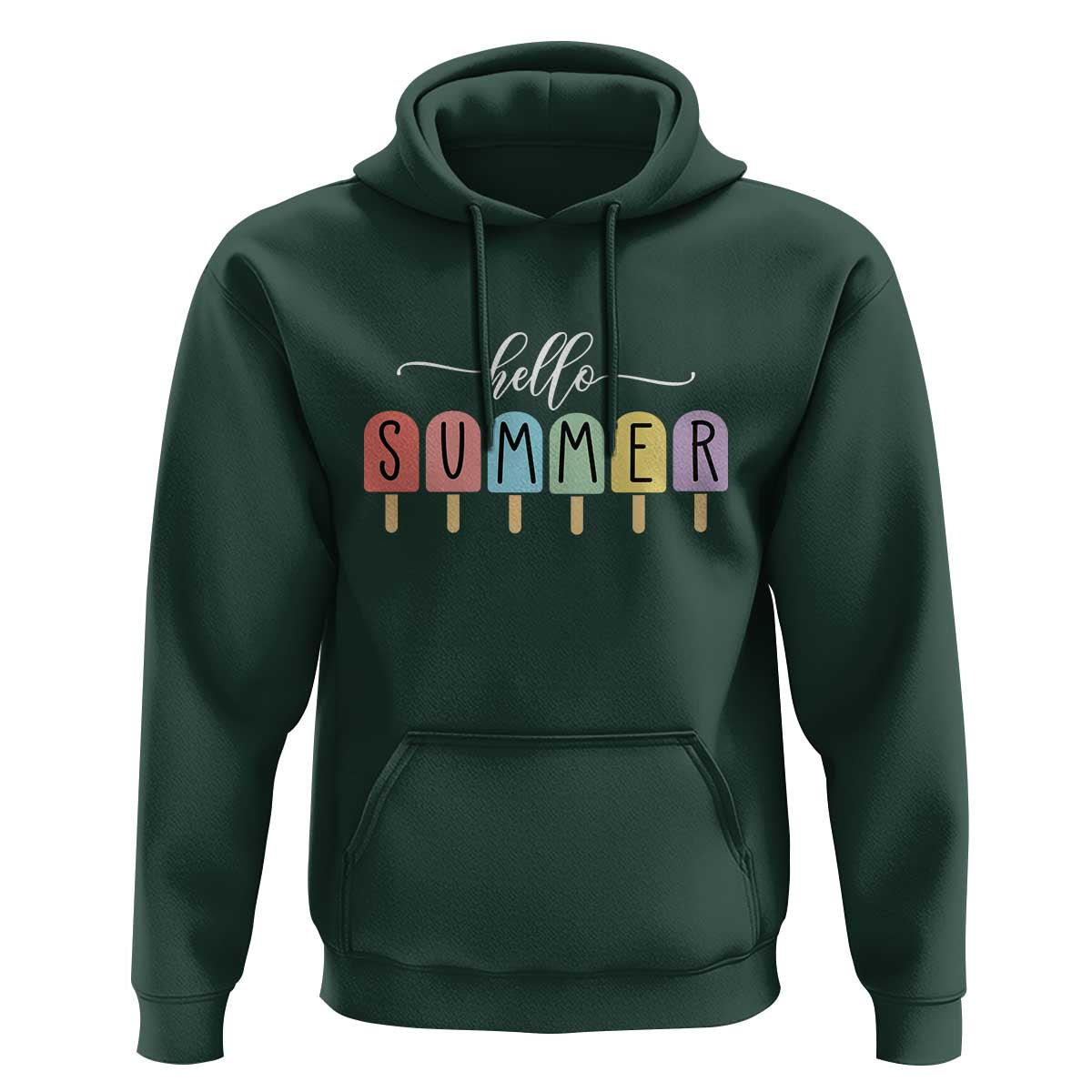 Hello Summer Vacation Ice Cream Popsicle Ice Lolly Hoodie - Wonder Print Shop