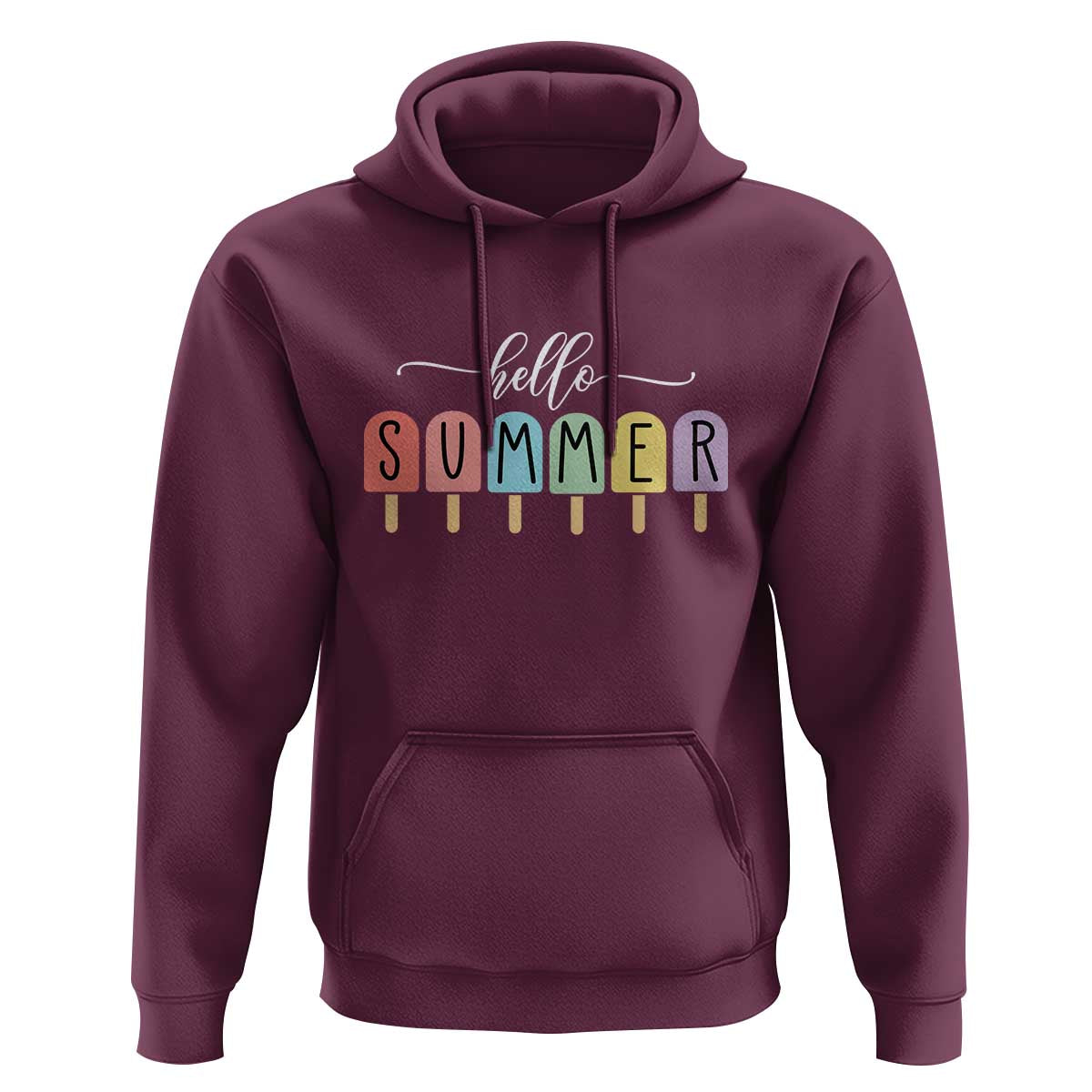 Hello Summer Vacation Ice Cream Popsicle Ice Lolly Hoodie - Wonder Print Shop