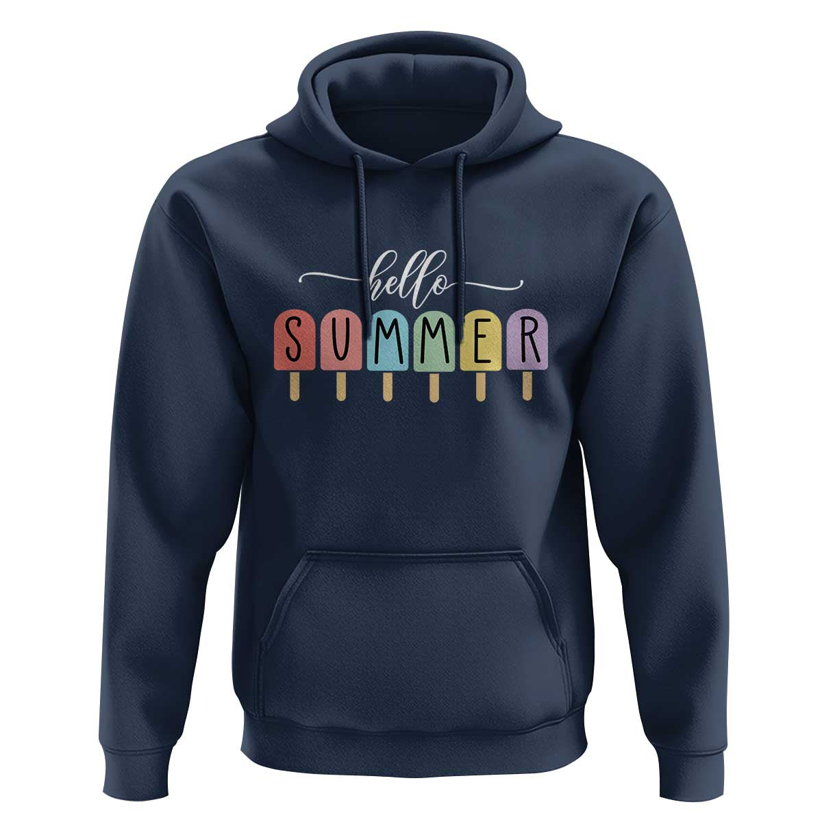 Hello Summer Vacation Ice Cream Popsicle Ice Lolly Hoodie - Wonder Print Shop