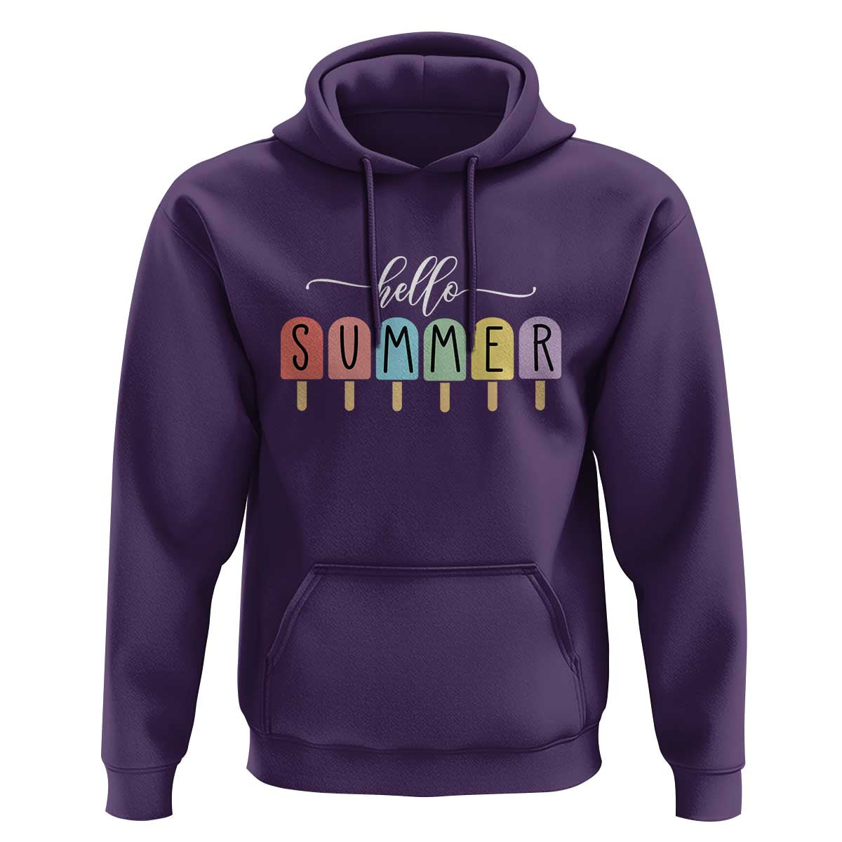 Hello Summer Vacation Ice Cream Popsicle Ice Lolly Hoodie - Wonder Print Shop