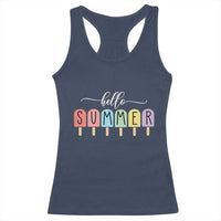 Hello Summer Vacation Ice Cream Popsicle Ice Lolly Racerback Tank Top - Wonder Print Shop