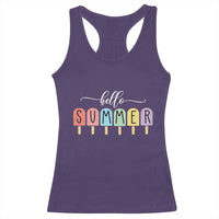 Hello Summer Vacation Ice Cream Popsicle Ice Lolly Racerback Tank Top - Wonder Print Shop
