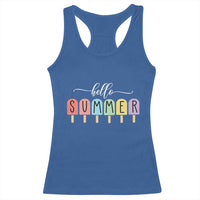Hello Summer Vacation Ice Cream Popsicle Ice Lolly Racerback Tank Top - Wonder Print Shop