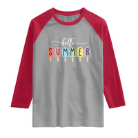 Hello Summer Vacation Ice Cream Popsicle Ice Lolly Raglan Shirt - Wonder Print Shop