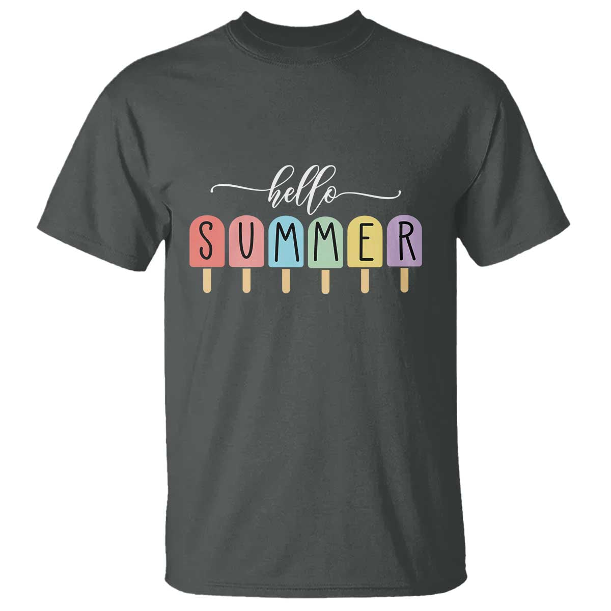Hello Summer Vacation Ice Cream Popsicle Ice Lolly T Shirt - Wonder Print Shop
