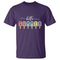 Hello Summer Vacation Ice Cream Popsicle Ice Lolly T Shirt - Wonder Print Shop