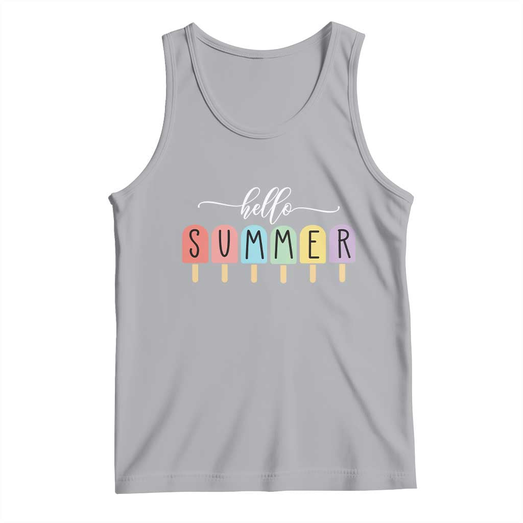 Hello Summer Vacation Ice Cream Popsicle Ice Lolly Tank Top - Wonder Print Shop