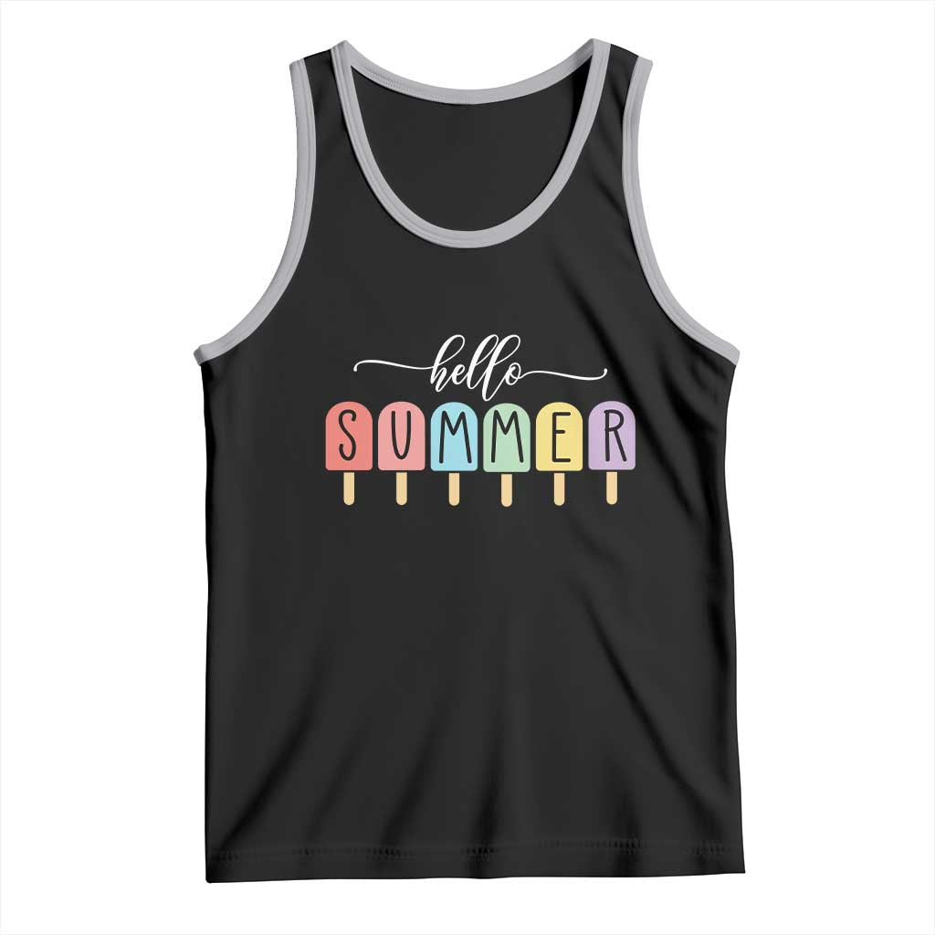 Hello Summer Vacation Ice Cream Popsicle Ice Lolly Tank Top - Wonder Print Shop