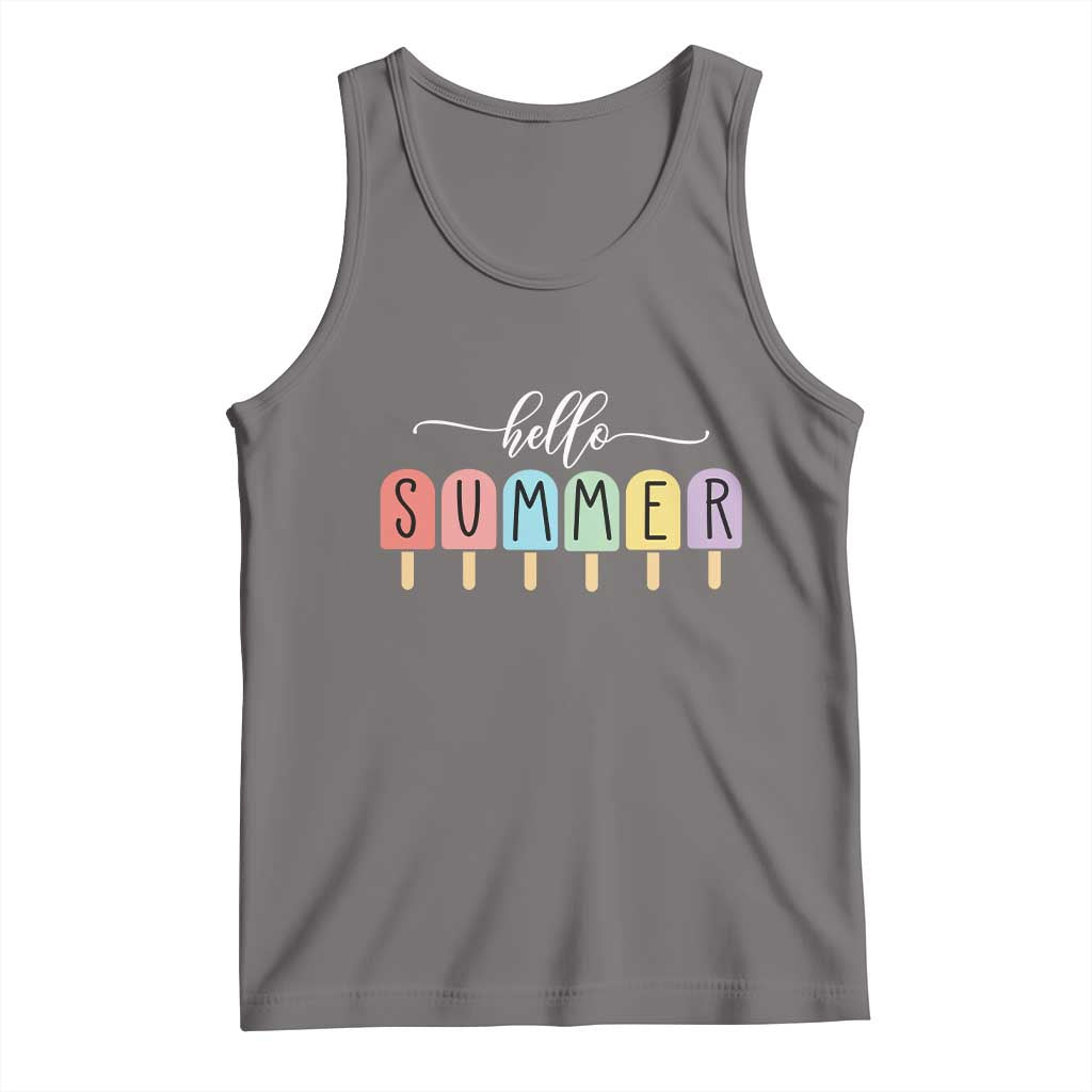 Hello Summer Vacation Ice Cream Popsicle Ice Lolly Tank Top - Wonder Print Shop