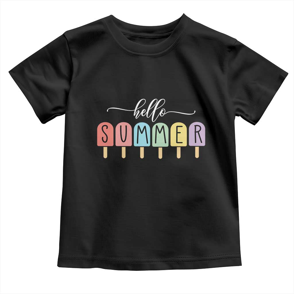 Hello Summer Vacation Ice Cream Popsicle Ice Lolly Toddler T Shirt - Wonder Print Shop