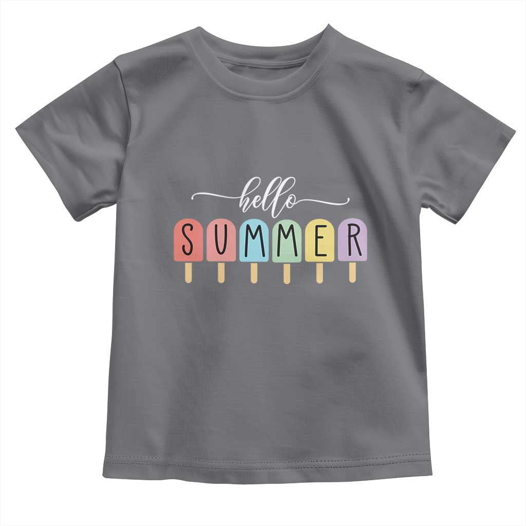 Hello Summer Vacation Ice Cream Popsicle Ice Lolly Toddler T Shirt - Wonder Print Shop