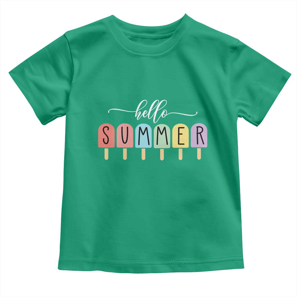 Hello Summer Vacation Ice Cream Popsicle Ice Lolly Toddler T Shirt - Wonder Print Shop