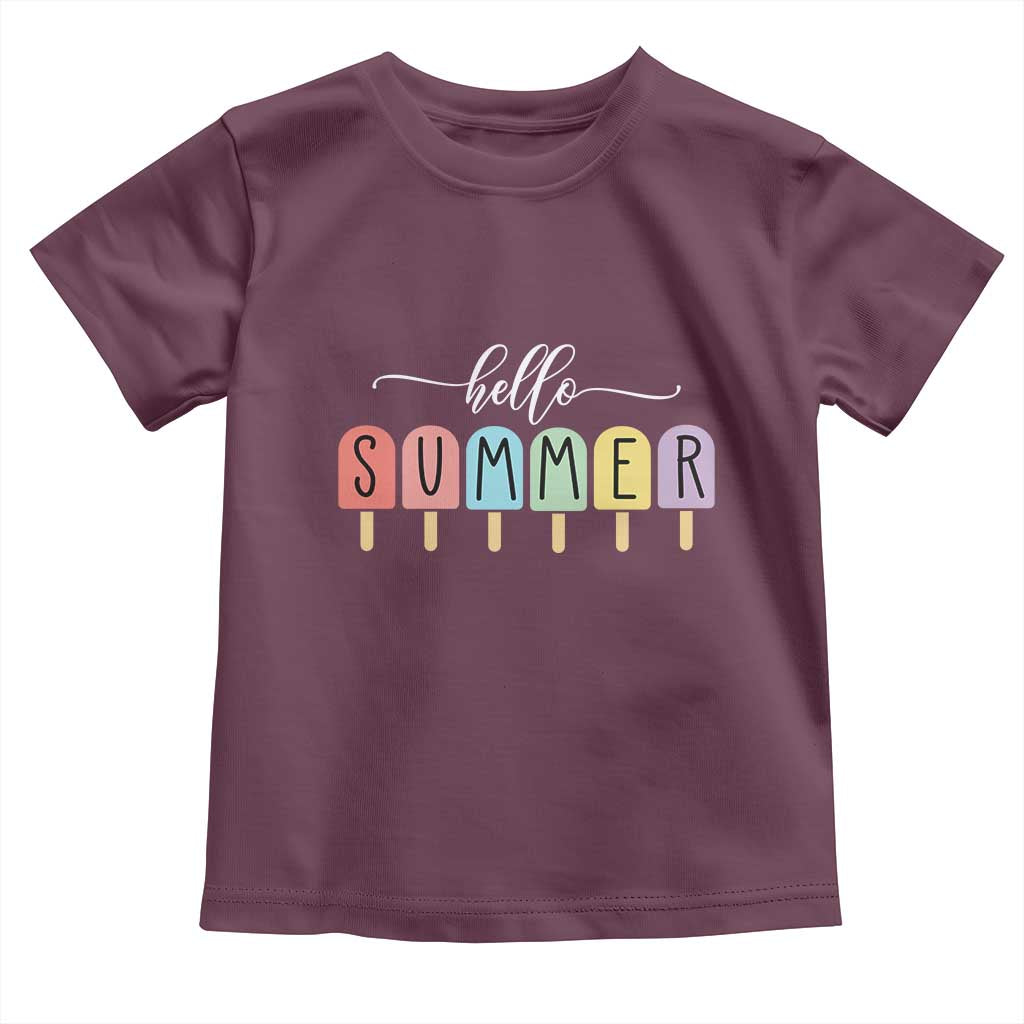 Hello Summer Vacation Ice Cream Popsicle Ice Lolly Toddler T Shirt - Wonder Print Shop
