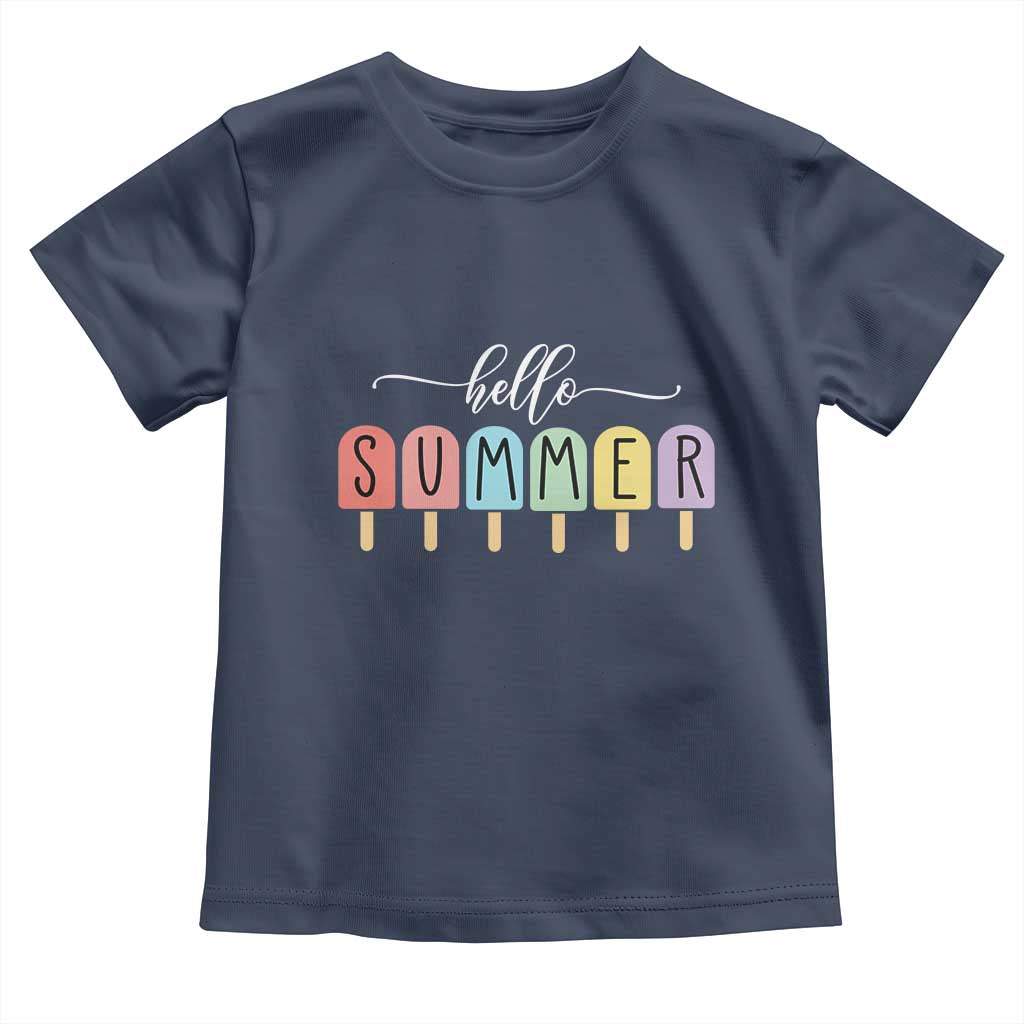 Hello Summer Vacation Ice Cream Popsicle Ice Lolly Toddler T Shirt - Wonder Print Shop