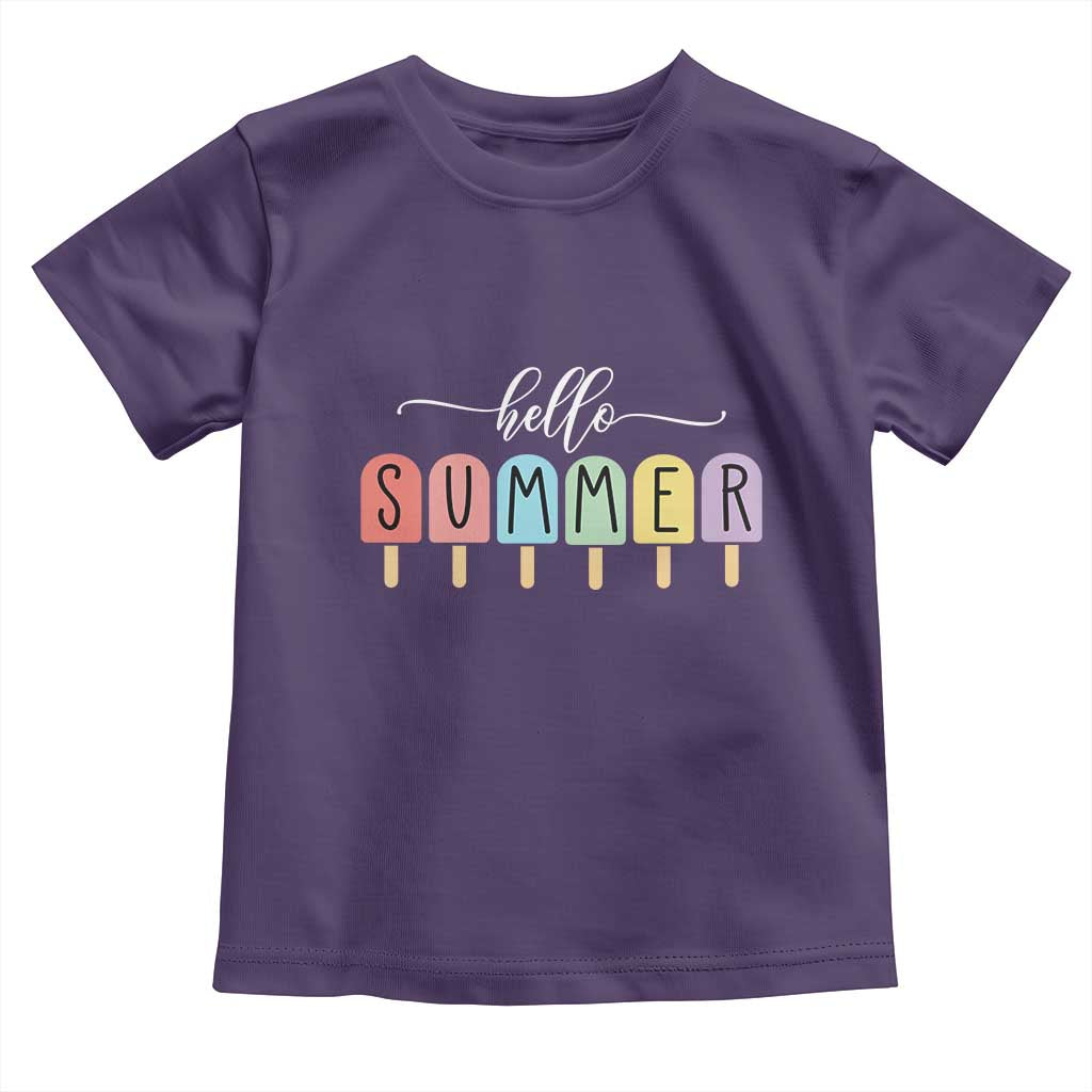 Hello Summer Vacation Ice Cream Popsicle Ice Lolly Toddler T Shirt - Wonder Print Shop