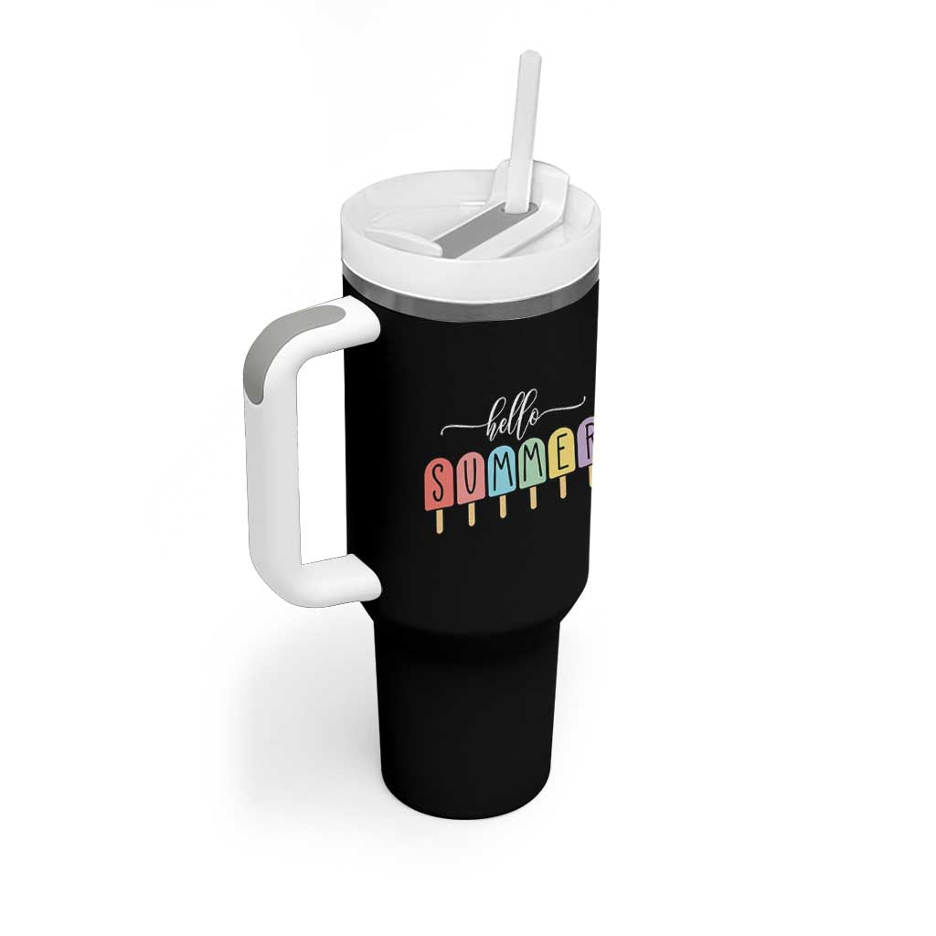 Hello Summer Vacation Ice Cream Popsicle Ice Lolly Tumbler With Handle - Wonder Print Shop