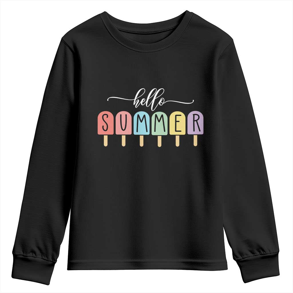 Hello Summer Vacation Ice Cream Popsicle Ice Lolly Youth Sweatshirt - Wonder Print Shop