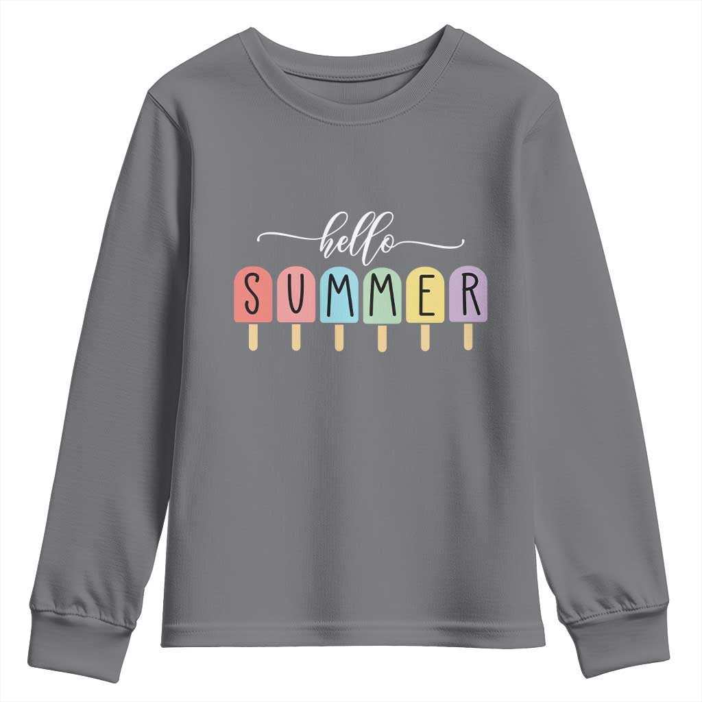 Hello Summer Vacation Ice Cream Popsicle Ice Lolly Youth Sweatshirt - Wonder Print Shop