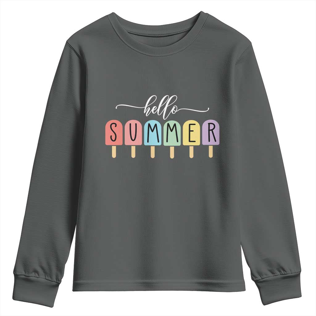 Hello Summer Vacation Ice Cream Popsicle Ice Lolly Youth Sweatshirt - Wonder Print Shop